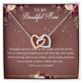 To My Beautiful Mimi Interlocking Hearts Necklace Message Card