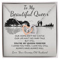 To My Beautiful Queen Interlocking Hearts Necklace