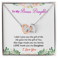 Love My Bonus Daughter Interlocking Hearts Necklace