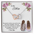 Thank You For Never Giving Up On Me Mother Gift - Necklace Interlocking Hearts Necklace