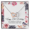 Happy 35Th Birthday Interlocking Hearts Necklace Message Card