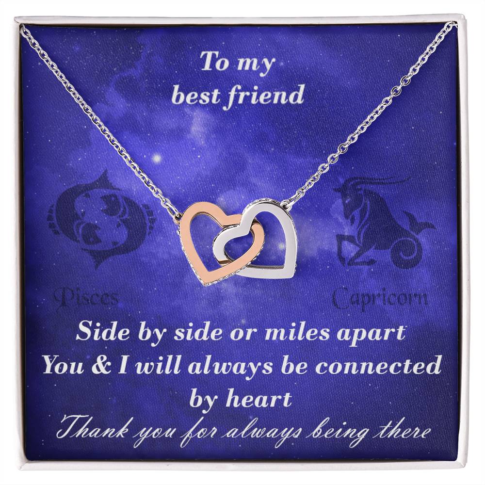 Pisces To Capricorn Best Friend Interlocked Hearts Necklace Interlocking Hearts Necklace
