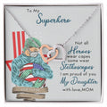 My Superhero Nurse Daughter Interlocking Hearts Necklace