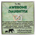 Awesome Daughter Linked Hearts Necklace Gift From Mom Or Dad Interlocking Hearts Necklace