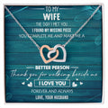 To My Wife Interlocking Hearts Necklace Message Card