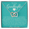 To My Granddaughter Interlocking Hearts Necklace Message Card