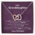 To My Granddaughter - Filled With Love - Necklace Interlocking Hearts Necklace