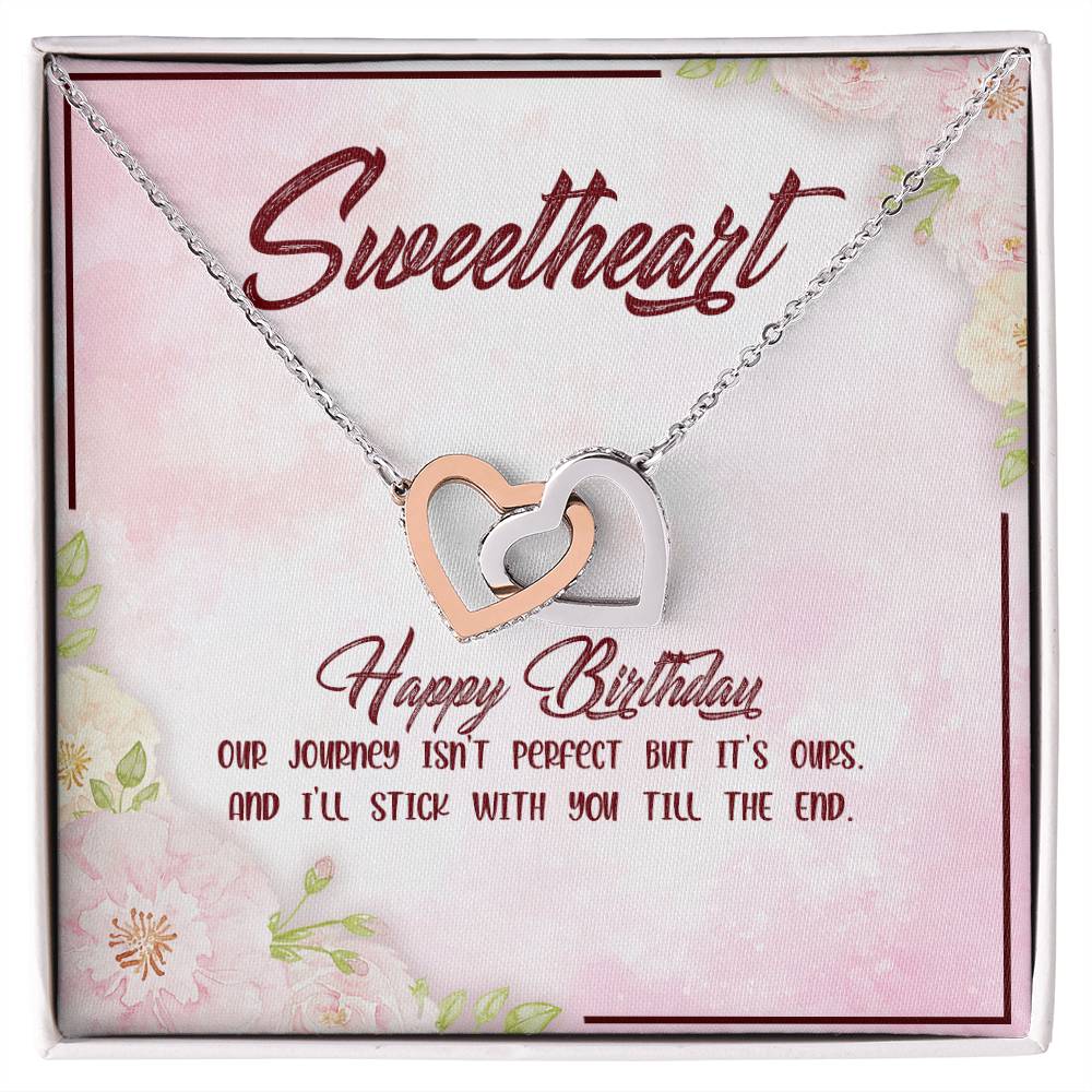 Happy Birthday Sweetheart- Interlocking Hearts Necklace