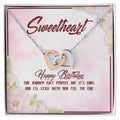 Happy Birthday Sweetheart- Interlocking Hearts Necklace