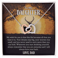 My Daughter - I Will Always Have Your Back Interlocking Hearts Necklace