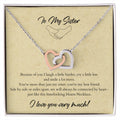 To My Sister Interlocking Hearts Necklace
