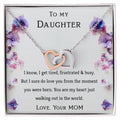 To My Daughter- You'Re My Heart Just Walking Out In The World- Necklace Interlocking Hearts Necklace