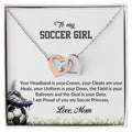 To My Soccer Girl - I Am Proud Of You Interlocking Hearts Necklace