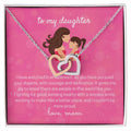 To My Lovely Daughter Interlocking Hearts Necklace