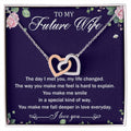 To My Future Wife Interlocking Hearts Necklace Message Card