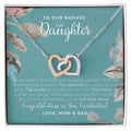 To Our Badass Daughter Straighten Your Crown Necklace Parents Daughter Necklace Daughter Graduation Gift Graduation On Pandemic Interlocking Hearts Necklace