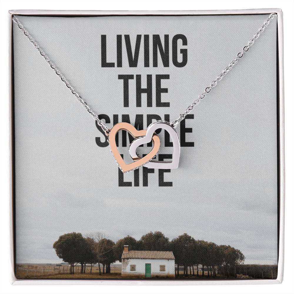 Let'S Live Together Interlocking Hearts Necklace