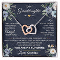 To My Granddaughter From Grandpa - Interlocking Heart Necklace Interlocking Hearts Necklace