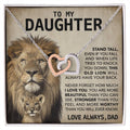 To My Daughter Two Hearts - Love Always Interlocking Hearts Necklace
