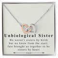 To Unbiological Sister - Interlocking Heart Necklace Interlocking Hearts Necklace