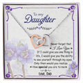 To My Daughter - Never Forget - Interlocked Hearts Necklace Interlocking Hearts Necklace