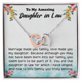Daughter In Law Gift From Mother In Law To Bride Wedding Gift For Daughter-In-Law On Wedding Day Gift For Bride Interlocking Hearts Necklace