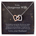 To My Gorgeous Wife - Interlocking Hearts Necklace