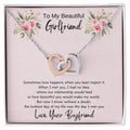 To My Beautiful Girlfriend Interlocking Hearts Necklace