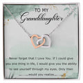 To My Granddaughter Interlocking Hearts Necklace Message Card