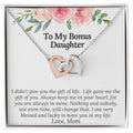 To My Bonus Daughter I Am Blessed And Lucky To Have You In My Life Necklace Interlocking Hearts Necklace