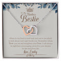 To My Badass Bestie Necklace Friendship Jewelry Gift Gift For Bestfriend Birthday Anniversary Gift Interlocking Hearts Necklace