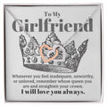 To My Girlfriend Necklace Interlocking Hearts Necklace