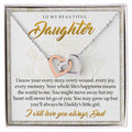 To My Daughter You'Ll Always Be Daddy'S Little Girl Interlocking Hearts Necklace