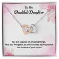 Daughter Grduation Two Hearts Interlocking Hearts Necklace