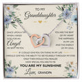 To My Granddaughter From Grandpa - Interlocking Heart Necklace Interlocking Hearts Necklace