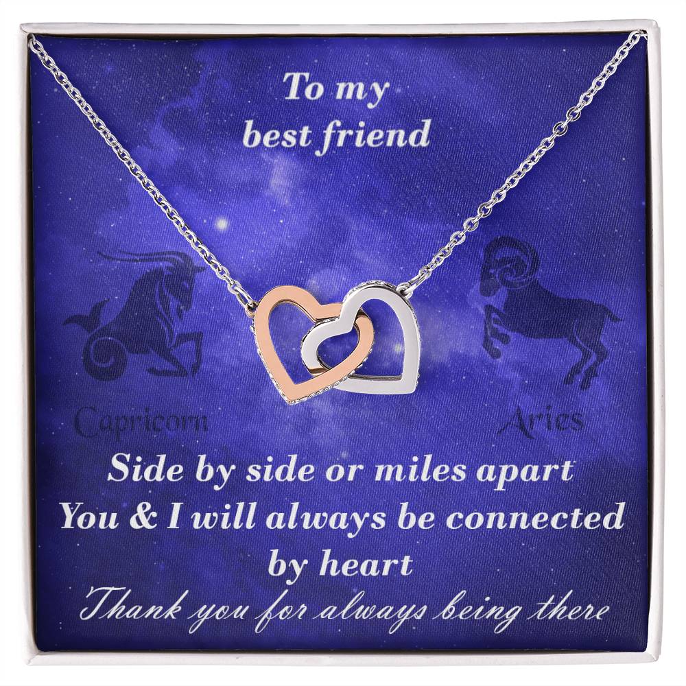 Capricorn To Aries Best Friend Interlocked Hearts Necklace Interlocking Hearts Necklace