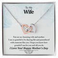 To My Wife Your An Amazing Wife And Mother Never-Ending Love Necklace Interlocking Hearts Necklace