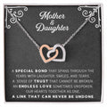 Linked Double Heart Necklace For Mother Daughter Gift Minimalist Jewelry Gift For Daughter Mothers Day Sentimental Jewelry Gift For Mom Interlocking Hearts Necklace