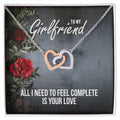 Interlocking Hearts - Romantic Necklace - Roses Gift Card Interlocking Hearts Necklace