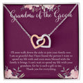 Grandmother Of The Groom Gift Necklace Grandma Wedding Gift Nana Bridal Shower Rehearsal Dinner Thank You Gift Interlocking Hearts Necklace