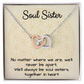 Soul Sisters Together In Heart Interlocking Hearts Necklace