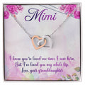 Mimi Interlocking Hearts Necklace Message Card