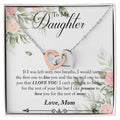 To My Daughter - I Promise To Love You For The Rest Of My Life Interlocking Hearts Necklace