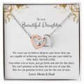 To My Daughter - Premium Interlocking Heart Cube - So2 Interlocking Hearts Necklace