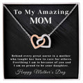 Amazing Mom - Interlocking Hearts - Mother'S Day - Nurse Interlocking Hearts Necklace
