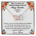 Forever Bonding Heart Necklace Gift Set - To My Daughter You Can Conquer The World Interlocking Hearts Necklace