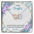 To My Daughter From Dad Interlocking Hearts Necklace