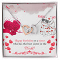 Happy Birthday Sister - Interlocking Necklace - Personalized Interlocking Hearts Necklace