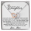 To My Daughter - Straighten Your Crown Unique Interlocking Hearts Binding Necklace Gift Set Interlocking Hearts Necklace
