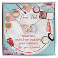 Dear Wife Interlocking Hearts Necklace Message Card